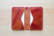 Load image into Gallery viewer, Pink and Red Hand Marbled Italian Shell Cordovan 2 pocket bifold