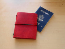Load image into Gallery viewer, Your choice of style Handmade Tri/Bifold Travel Notebooks in Italian Red Badalassi Carlo Vegetable Tanned Leather.