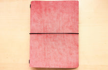 Load image into Gallery viewer, Your choice of style Handmade Tri/Bifold Travel Notebooks in Italian Pink Badalassi Carlo Vegetable Tanned Leather.