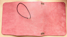 Load image into Gallery viewer, Your choice of style Handmade Tri/Bifold Travel Notebooks in Italian Pink Badalassi Carlo Vegetable Tanned Leather.