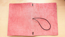 Load image into Gallery viewer, Your choice of style Handmade Tri/Bifold Travel Notebooks in Italian Pink Badalassi Carlo Vegetable Tanned Leather.