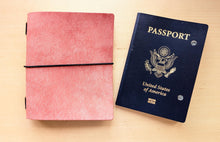 Load image into Gallery viewer, Your choice of style Handmade Tri/Bifold Travel Notebooks in Italian Pink Badalassi Carlo Vegetable Tanned Leather.
