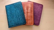 Load image into Gallery viewer, Amalfi Collection: Italian Leather passport covers in Sea Blue, Orange, and Sea Rose