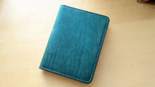 Load image into Gallery viewer, Amalfi Collection: Italian Leather passport covers in Sea Blue, Orange, and Sea Rose