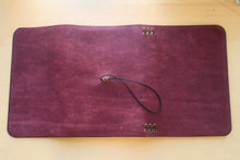 Load image into Gallery viewer, Your choice of style Handmade Tri/Bifold Travel Notebooks in Italian Burgundy Badalassi Carlo Vegetable Tanned Leather.