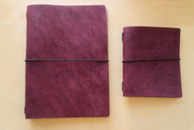 Load image into Gallery viewer, Your choice of style Handmade Tri/Bifold Travel Notebooks in Italian Burgundy Badalassi Carlo Vegetable Tanned Leather.