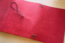 Load image into Gallery viewer, Your choice of style Handmade Tri/Bifold Travel Notebooks in Italian Red Badalassi Carlo Vegetable Tanned Leather.