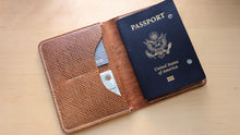 Load image into Gallery viewer, Gifts for the Traveler: Natural Metta Catharina Textured Shell Cordovan Passport Cover and Matching Luggage Tag