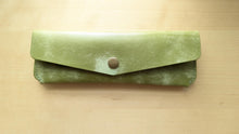Load image into Gallery viewer, Handmade Pistachio Leather A5 Travel Journal and Pen/Pencil Case Gift Set