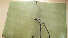 Load image into Gallery viewer, Handmade Pistachio Leather A5 Travel Journal and Pen/Pencil Case Gift Set