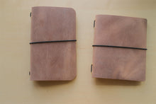 Load image into Gallery viewer, Handmade Vintage Leather Travel Notebooks: A5 Trifold/Bifold, Passport, and Field Notes Size