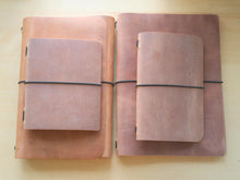 Load image into Gallery viewer, Handmade Vintage Leather Travel Notebooks: A5 Trifold/Bifold, Passport, and Field Notes Size