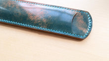 Load image into Gallery viewer, Rocado Turquoise Marbled Shell Cordovan Pen Slip and Bookmark Corner