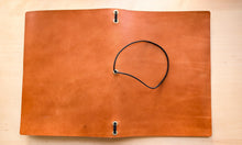 Load image into Gallery viewer, Handmade London Tan Leather Travel Notebooks: A5 Trifold/Bifold, and Passport