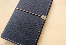 Load image into Gallery viewer, Handmade Midori/ travellers size Black Metta Catherina Leather travel notebook