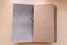 Load image into Gallery viewer, Handmade Vintage Gray Leather Travel Notebooks: A5 Trifold/Bifold, Travelers/Midori and Passport Size