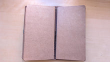 Load image into Gallery viewer, Dark Brown Horween Cypress Midori/Traveler's size and Passport size Leather travel notebook