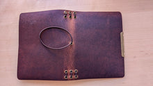 Load image into Gallery viewer, Dark Brown Horween Cypress Midori/Traveler's size and Passport size Leather travel notebook