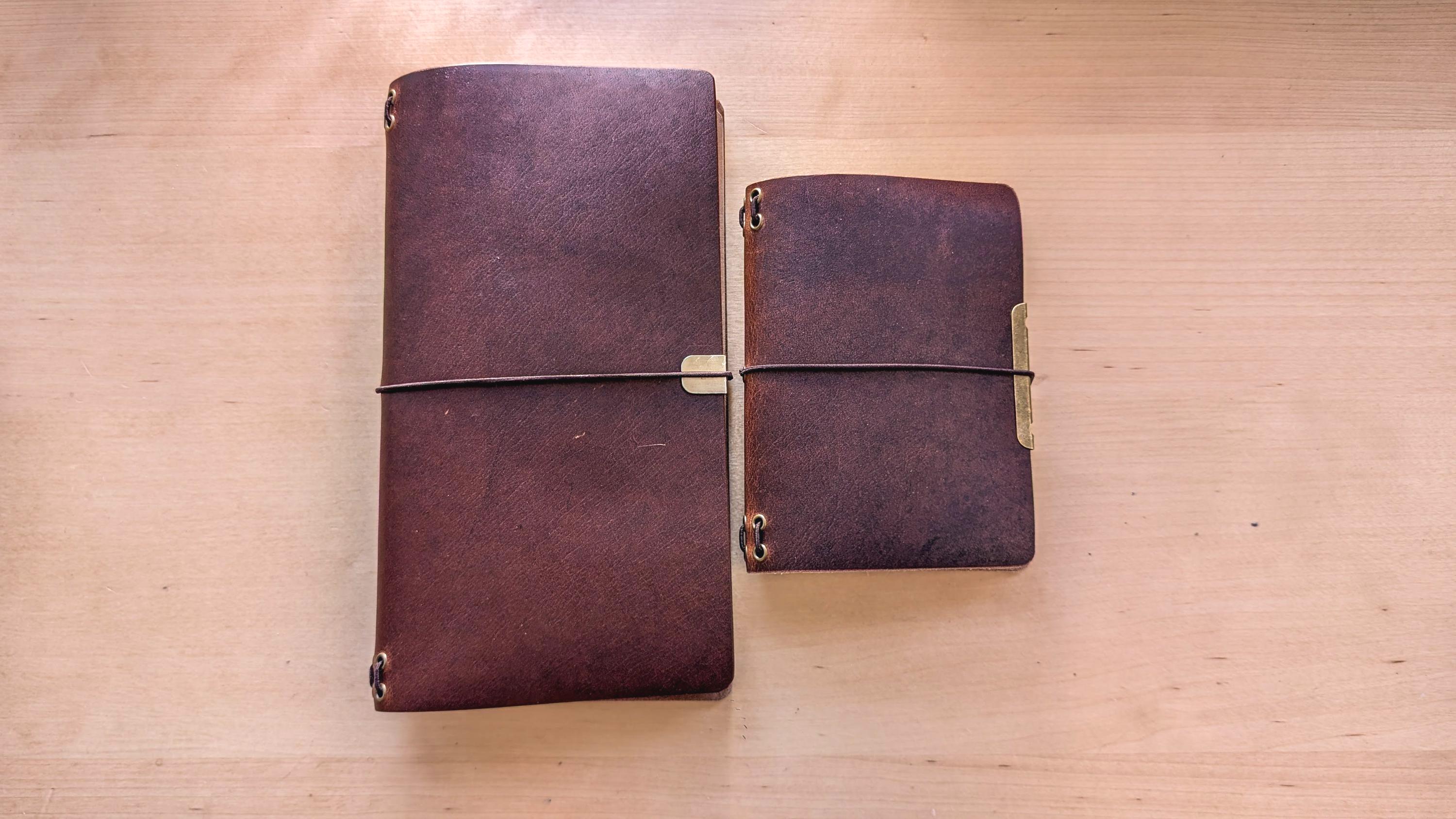 Dark Brown Horween Cypress Midori/Traveler's size and Passport