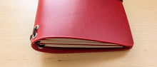 Load image into Gallery viewer, Handmade Red Leather Travel Notebook: Walpier Buttero A5 Trifold, Bifold Pocket & Passport Size