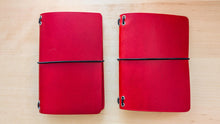 Load image into Gallery viewer, Handmade Red Leather Travel Notebook: Walpier Buttero A5 Trifold, Bifold Pocket & Passport Size