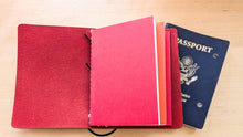 Load image into Gallery viewer, Handmade Red Leather Travel Notebook: Walpier Buttero A5 Trifold, Bifold Pocket & Passport Size