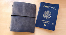 Load image into Gallery viewer, Handmade Vintage Gray Leather Travel Notebooks: A5 Trifold/Bifold, Travelers/Midori and Passport Size