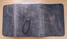 Load image into Gallery viewer, Handmade Vintage Gray Leather Travel Notebooks: A5 Trifold/Bifold, Travelers/Midori and Passport Size