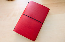 Load image into Gallery viewer, Handmade Red Leather Travel Notebook: Walpier Buttero A5 Trifold, Bifold Pocket & Passport Size