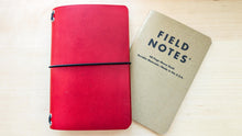 Load image into Gallery viewer, Handmade Red Leather Travel Notebook: Walpier Buttero A5 Trifold, Bifold Pocket & Passport Size