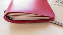 Load image into Gallery viewer, Handmade Red Leather Travel Notebook: Walpier Buttero A5 Trifold, Bifold Pocket & Passport Size