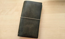 Load image into Gallery viewer, Olive Walpier Buttero Leather Travel Journal Covers, A5 Trifold, Pocket, Midori, and Passport Sizes