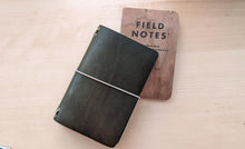 Load image into Gallery viewer, Olive Walpier Buttero Leather Travel Journal Covers, A5 Trifold, Pocket, Midori, and Passport Sizes