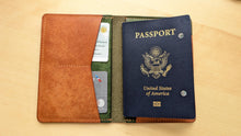 Load image into Gallery viewer, Handmade Green and Burt Orange Badalassi Carlo Italian Leather Passport and Papers Cover
