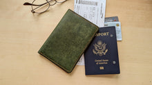 Load image into Gallery viewer, Handmade Green and Burt Orange Badalassi Carlo Italian Leather Passport and Papers Cover