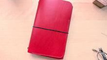 Load image into Gallery viewer, Red Buttero A5 Trifold and Bifold Pocket & Passport Size Travel Journals