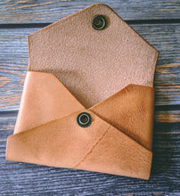 Load image into Gallery viewer, Natural Italian Leather Envelope Card Wallet
