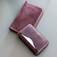 Load image into Gallery viewer, Rich Brown Distressed 3 Pocket Minimalist Card Wallet

