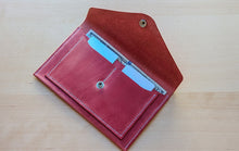 Load image into Gallery viewer, Vintage Pink Hand Sewn Italian Leather Envelope Cash/Card Wallet
