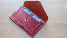 Load image into Gallery viewer, Vintage Pink Hand Sewn Italian Leather Envelope Cash/Card Wallet
