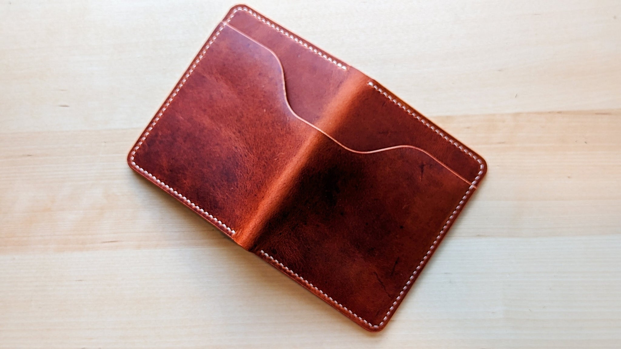 Horween Dublin English Tan Travel Wallet #101 – JHM Wood and