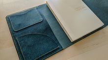 Load image into Gallery viewer, Ortensia Blue Badalassi Carlo A5 Leather notebook Cover
