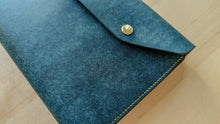 Load image into Gallery viewer, Ortensia Blue Badalassi Carlo A5 Leather notebook Cover
