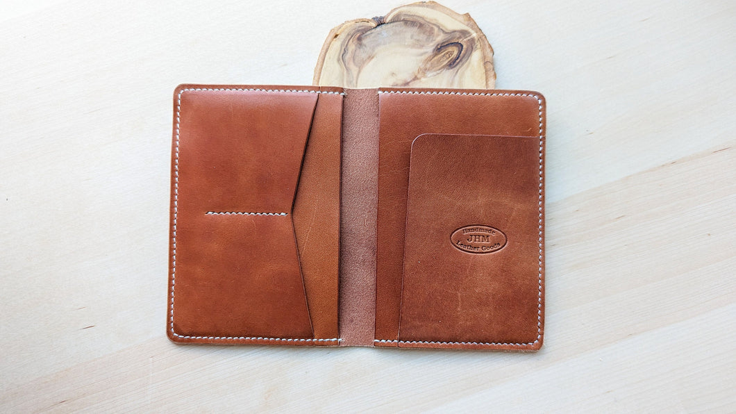 Wickett and Craig Buck Brown Harness Leather Passport and Papers Cover