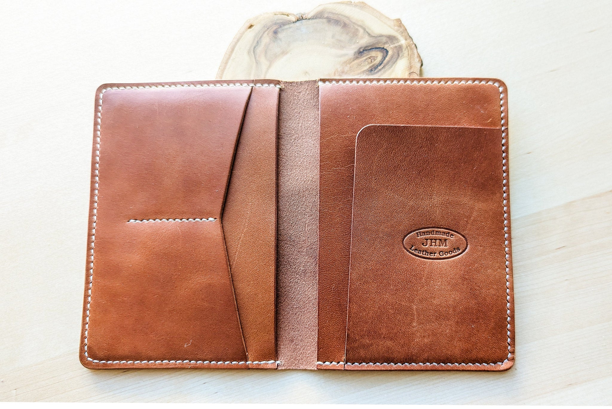 Wickett and Craig Buck Brown Harness Leather Passport and Papers