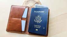 Load image into Gallery viewer, Wickett and Craig Buck Brown Harness Leather Passport and Papers Cover
