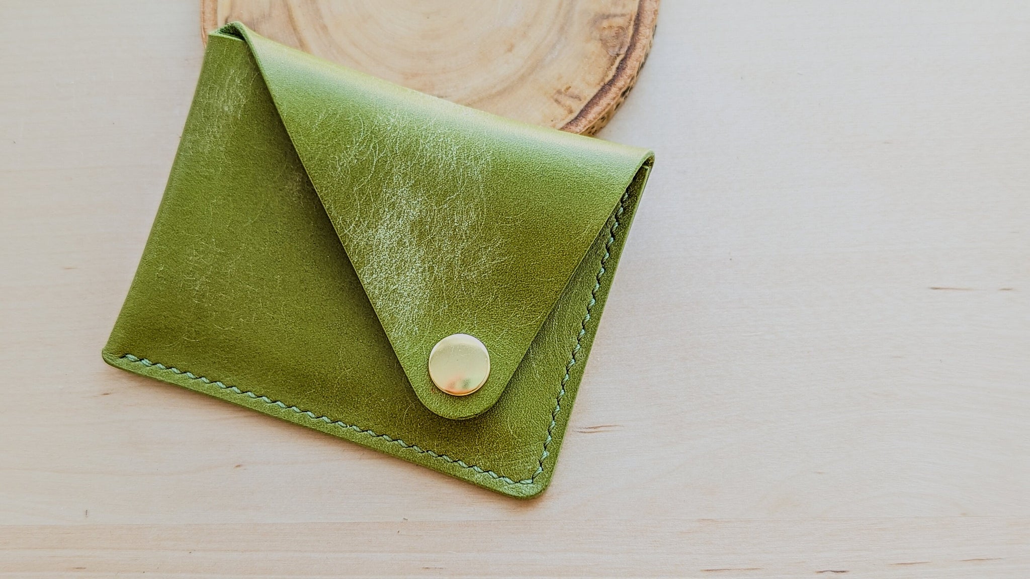 kaoyorinakami ☺︎<❤︎ leather wallet green ☺︎<❤︎ leather wallet | kaoyorinakami