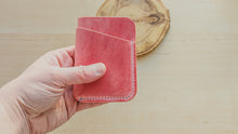 Load image into Gallery viewer, Vintage Pink Italian Leather 3 pocket Wallet
