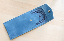 Load image into Gallery viewer, Handmade Sky Blue Italian Leather Pen/Pencil Case

