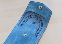Load image into Gallery viewer, Handmade Sky Blue Italian Leather Pen/Pencil Case

